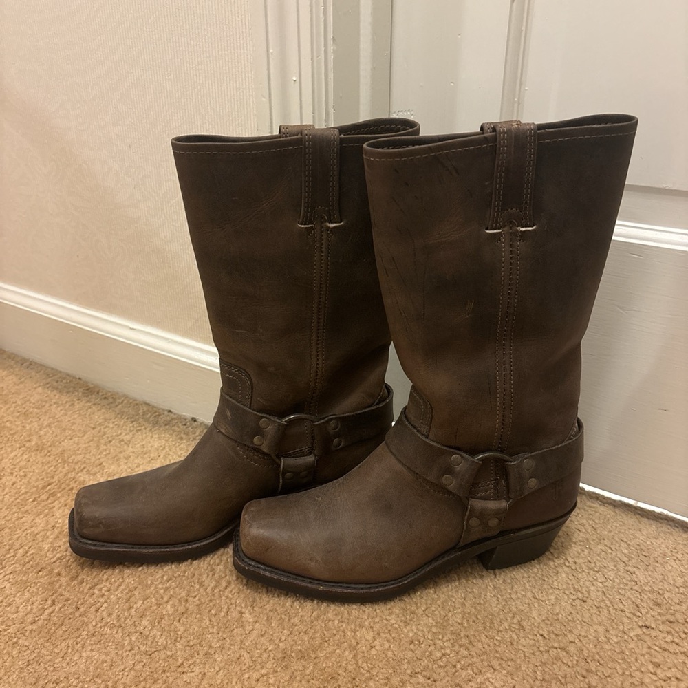 Frye Brown Heeled Boots
